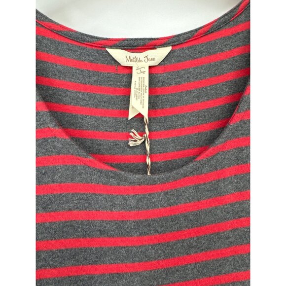 Matilda Jane womens T'WAS THE NIGHT Dress large Red Stripes Tulle Overlay new - Picture 3 of 6